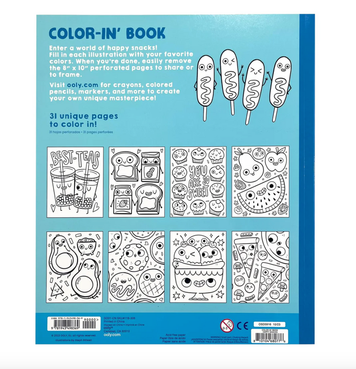 Happy Snacks Color-In' Book