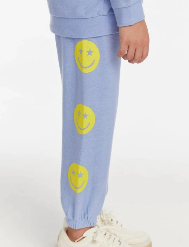 Blue Happy Face Sweats