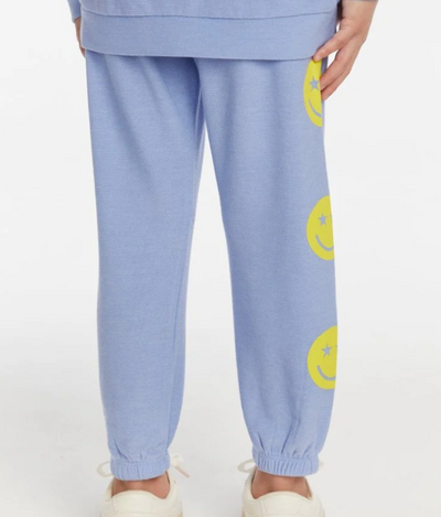 Blue Happy Face Sweats