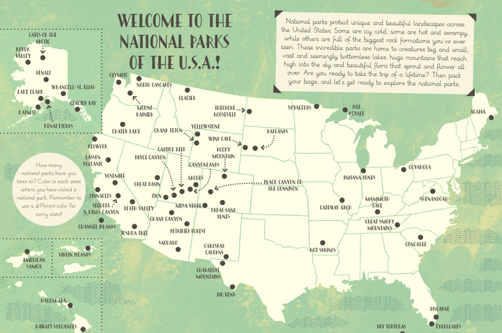 National Parks of the USA: Activity Book