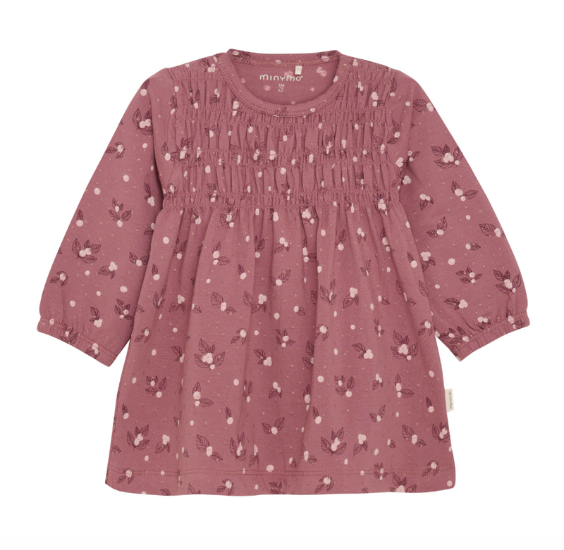 Ruched L/S Dress - Pink Floral