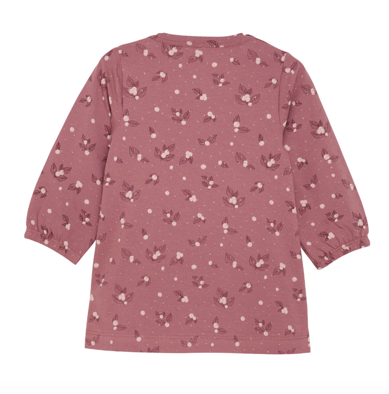 Ruched L/S Dress - Pink Floral