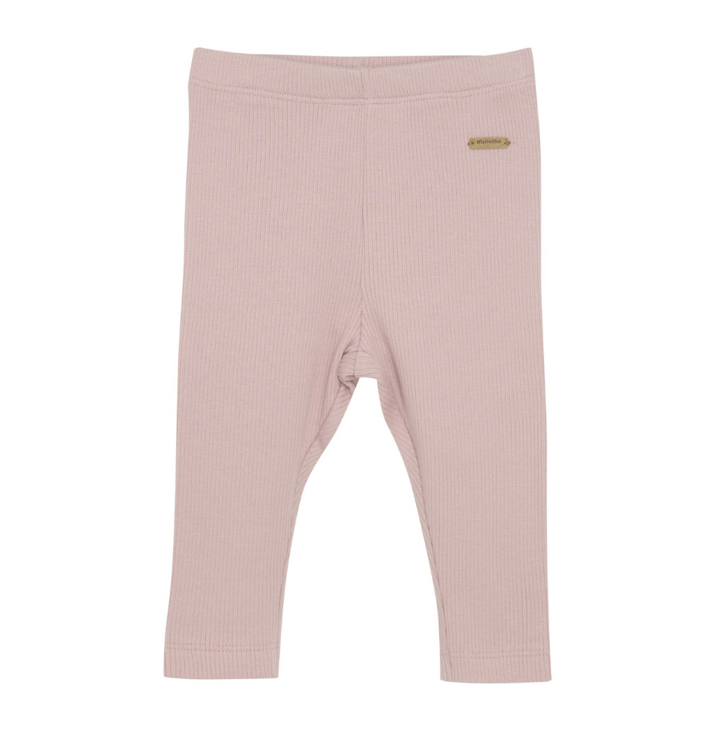 Organic Ribbed Leggings - Blush