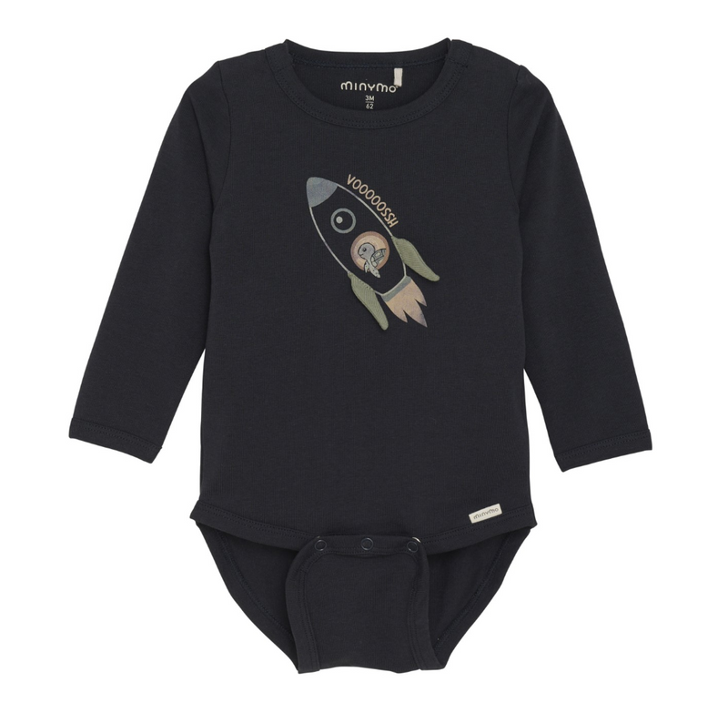 Organic L/S Graphic Bodysuit - Navy