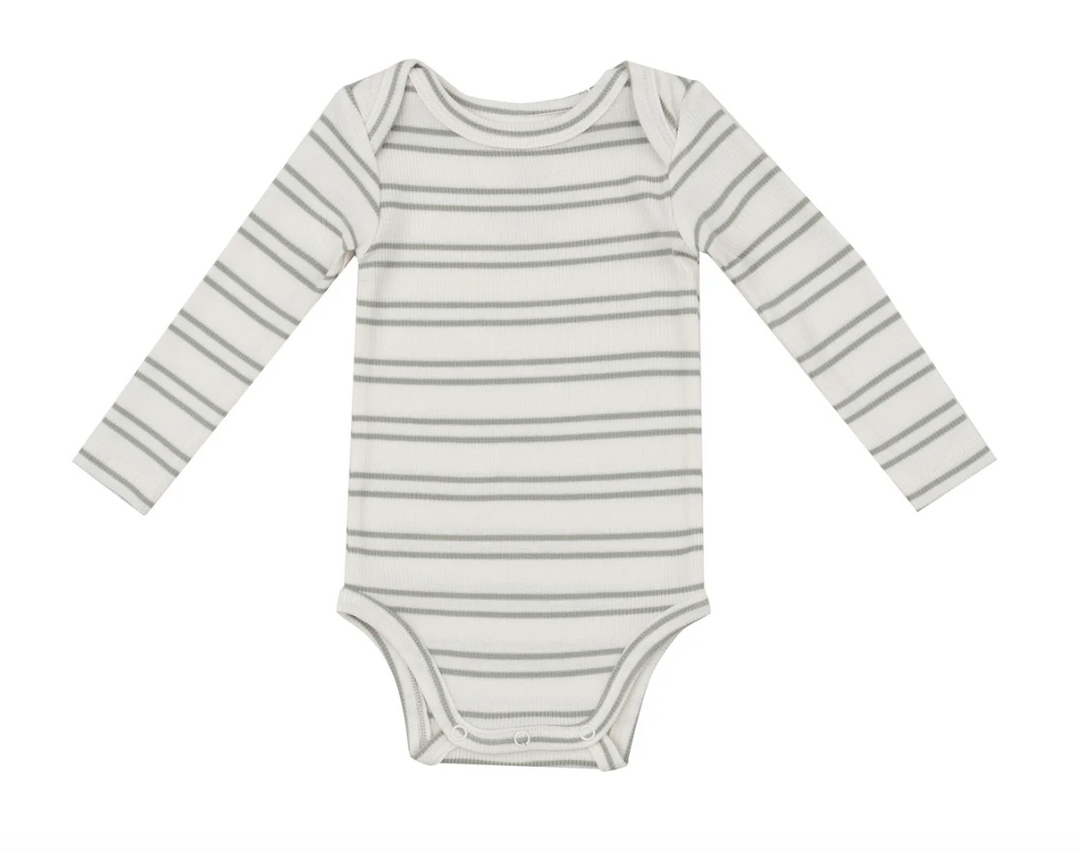 Ribbed Bodysuit - Striped Desert Sage