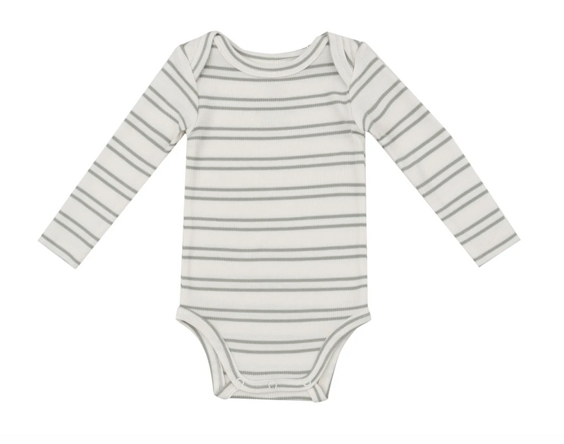 Ribbed Bodysuit - Striped Desert Sage