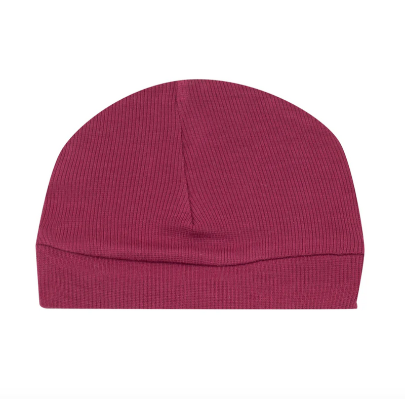 Beanie Hat - Ribbed Rose Bud