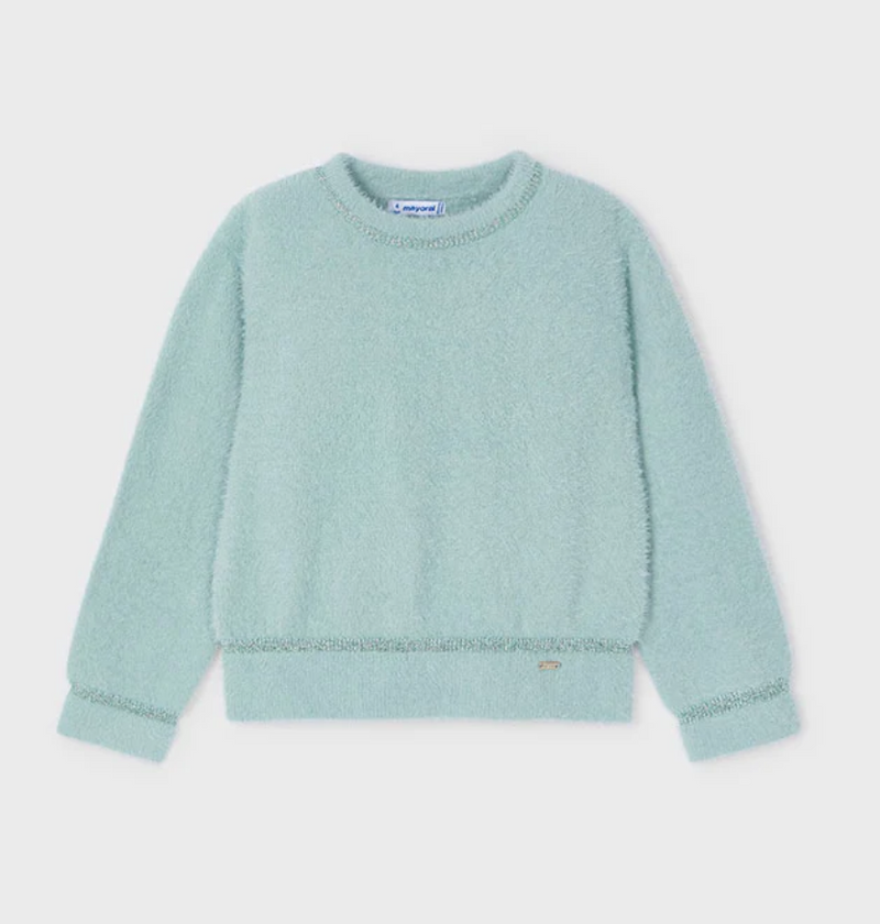 Scalloped Knit Sweater - Teal