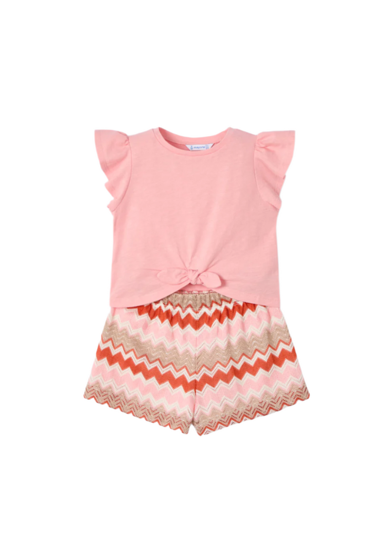 Zigzag Print Shorts and T-Shirt Set