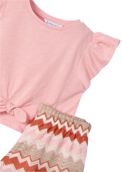 Zigzag Print Shorts and T-Shirt Set