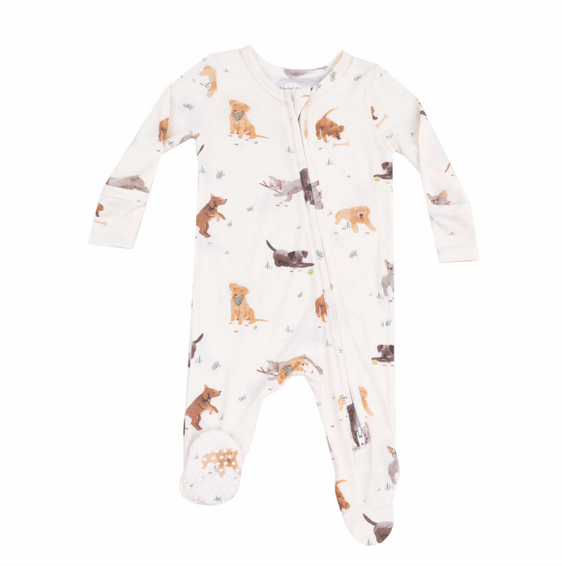 Watercolor Puppies 2 Way Zipper Footie