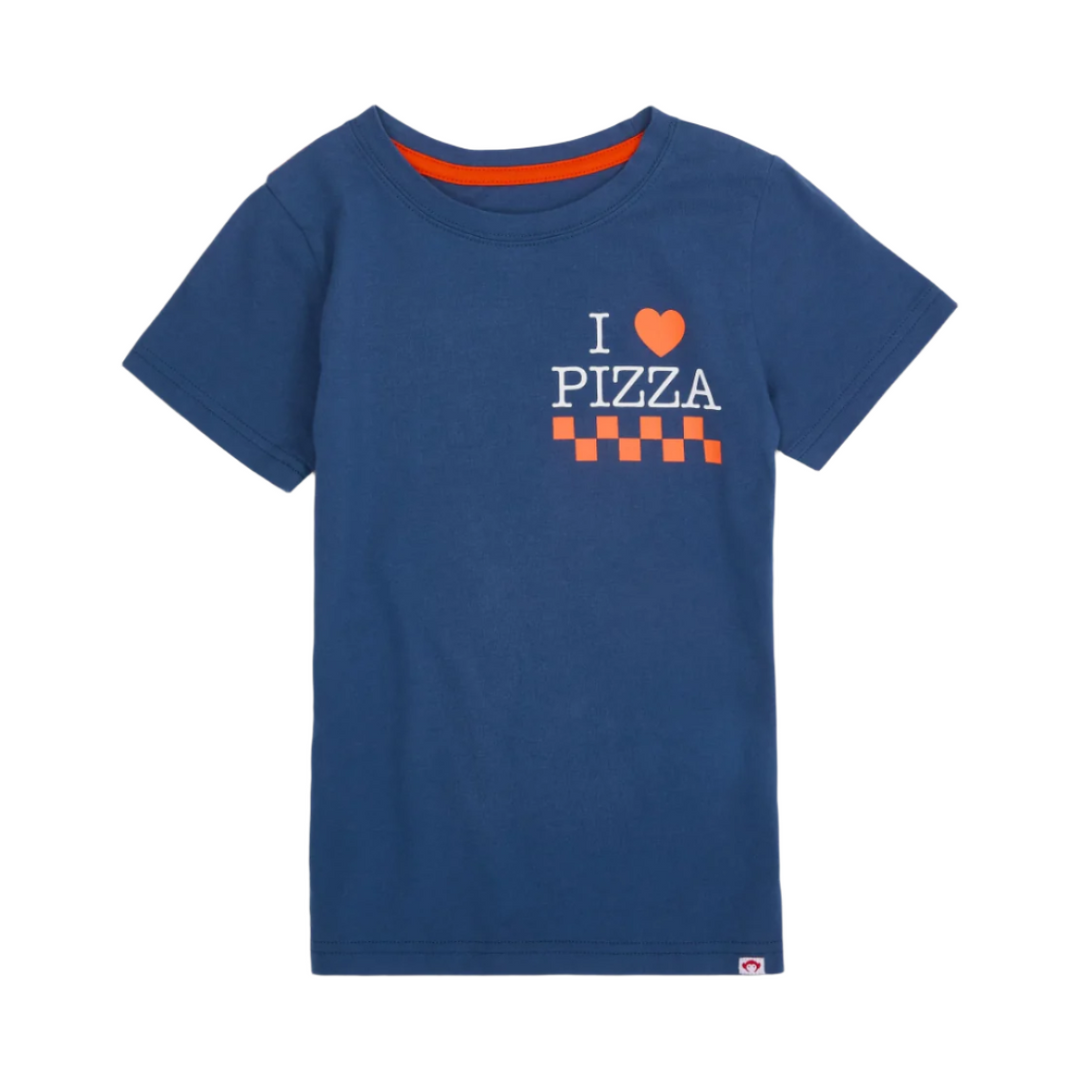 Dark Blue Pizza Graphic Tee