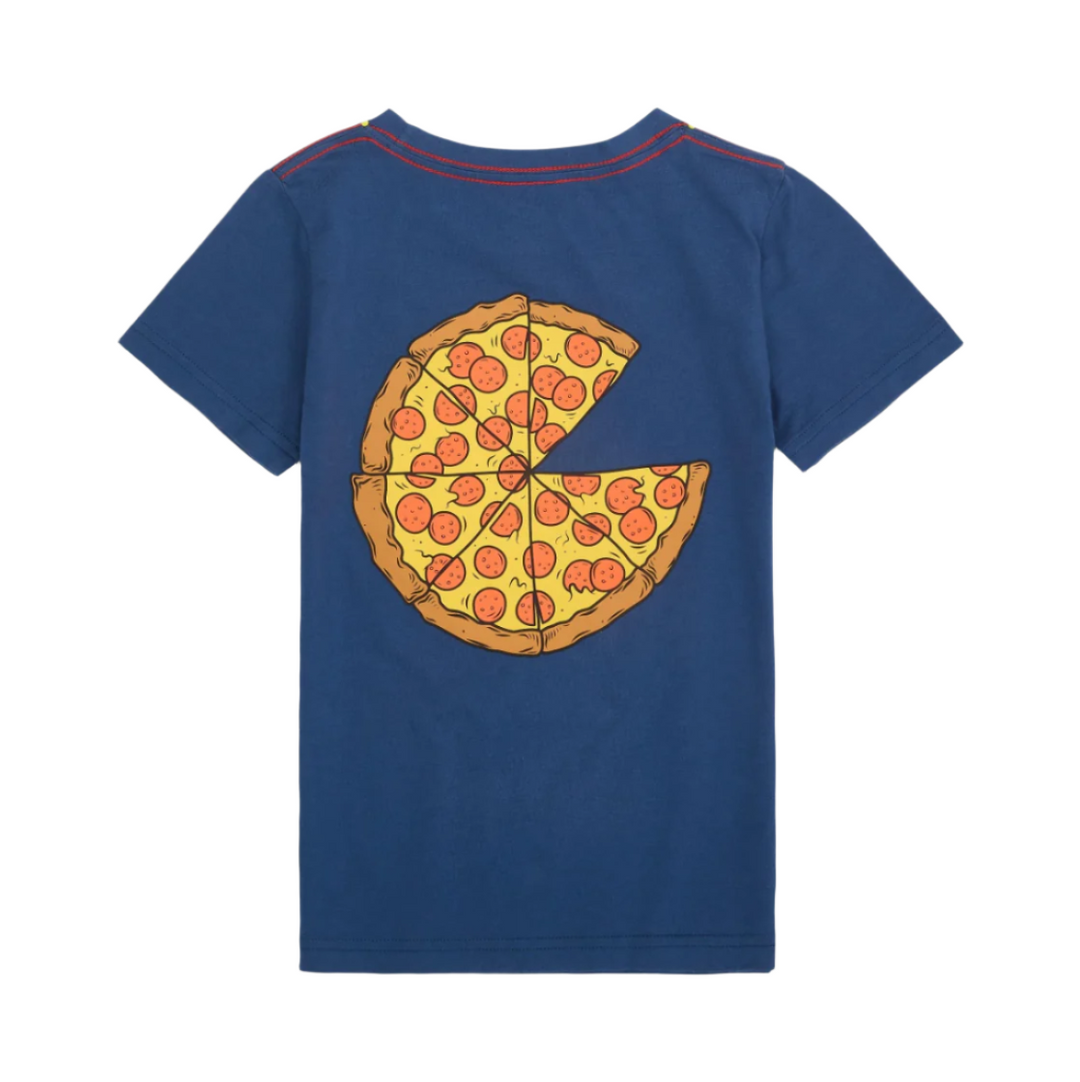 Dark Blue Pizza Graphic Tee