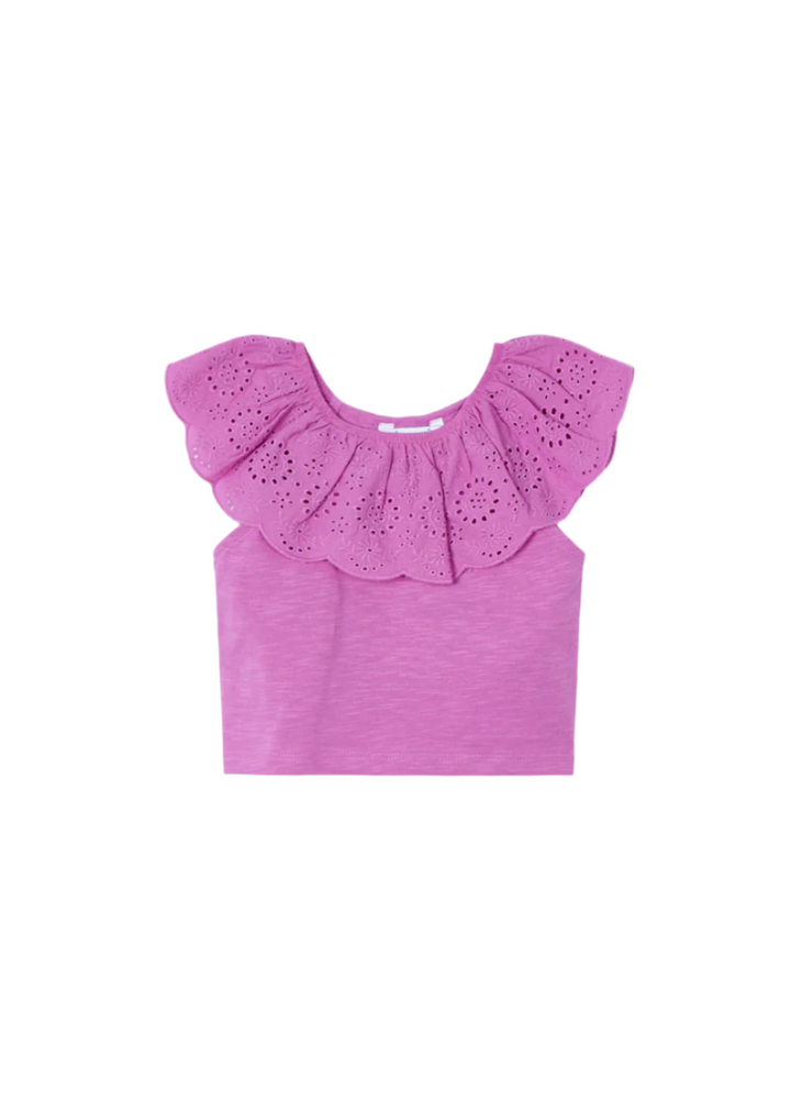 Girl Eyelet Ruffle T-Shirt