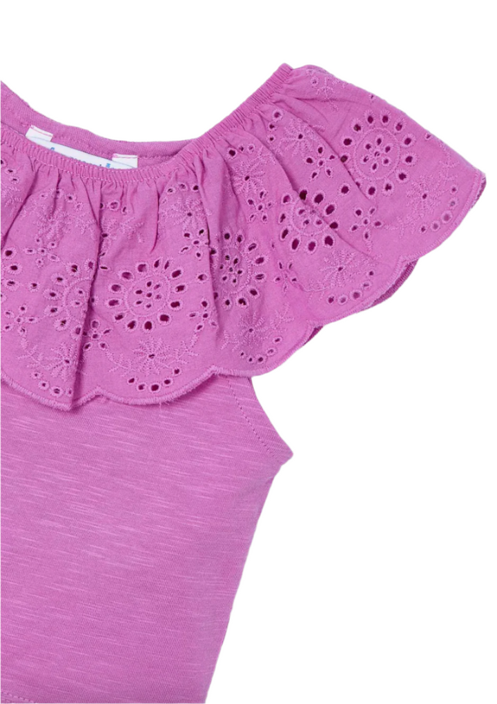Girl Eyelet Ruffle T-Shirt