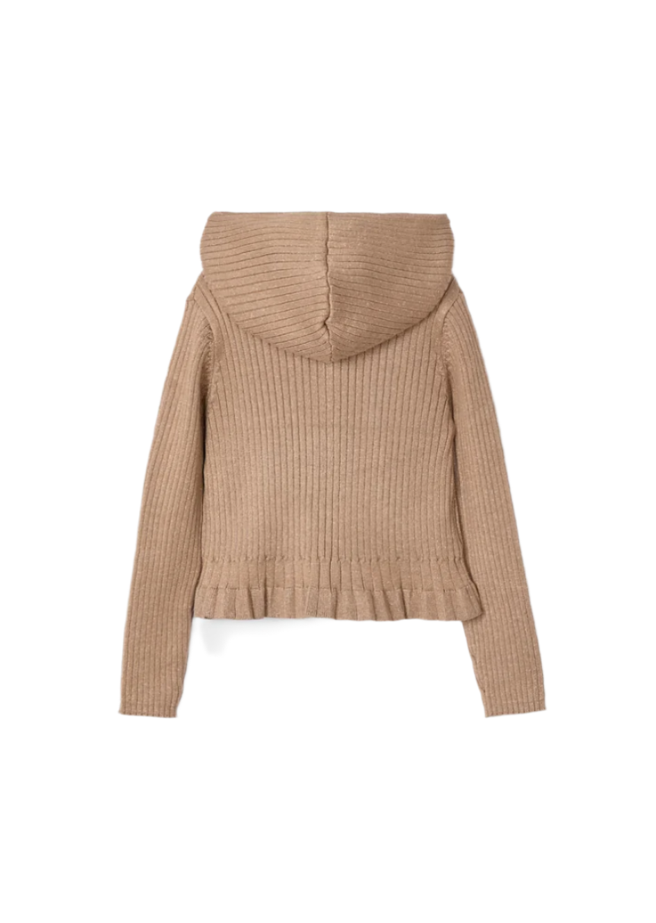 Knit Ribbed Hooded Cardigan