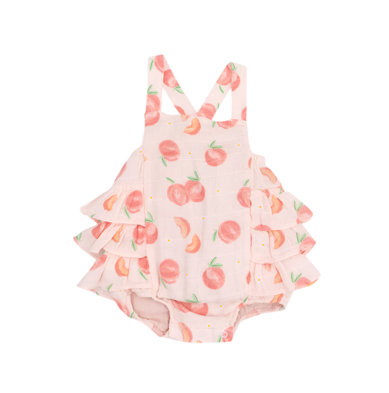 Ruffle Sunsuit - Sweet Peach