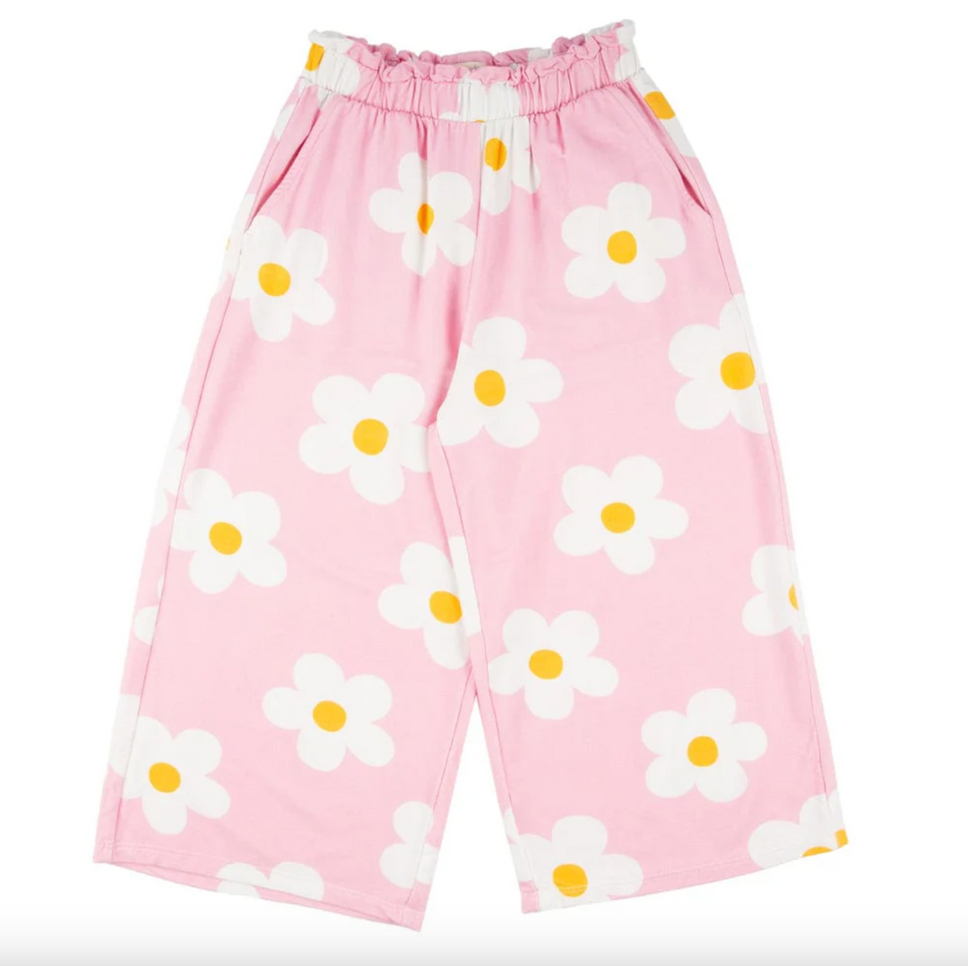 Lucia Wide Leg Pants - Pink Daisies