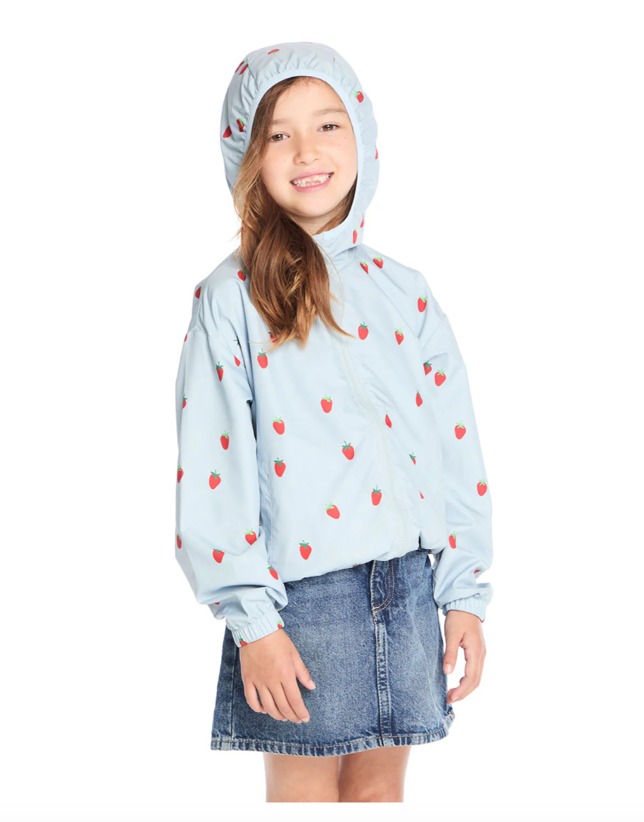 Allover Strawberries Zip Up Hoodie