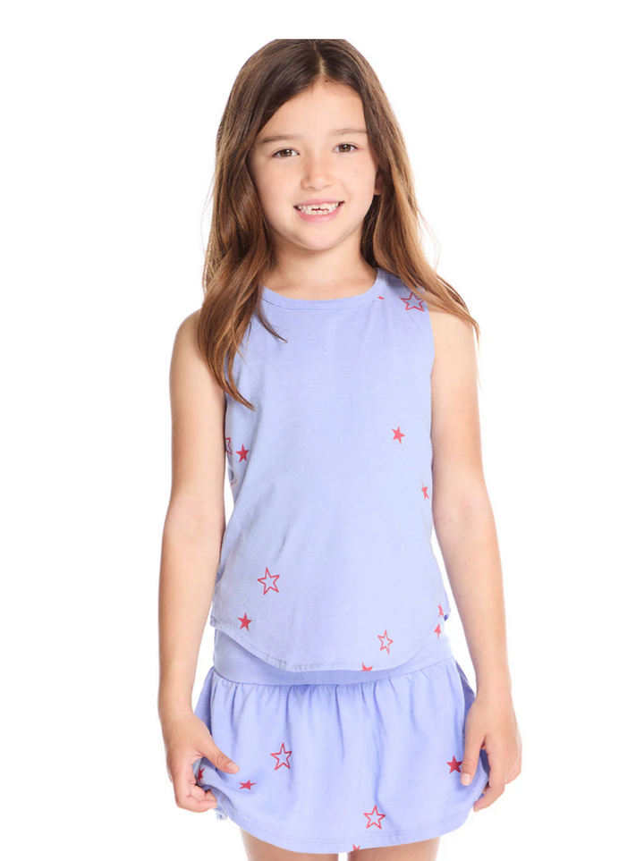 Tossed Stars Powder Blue Tank