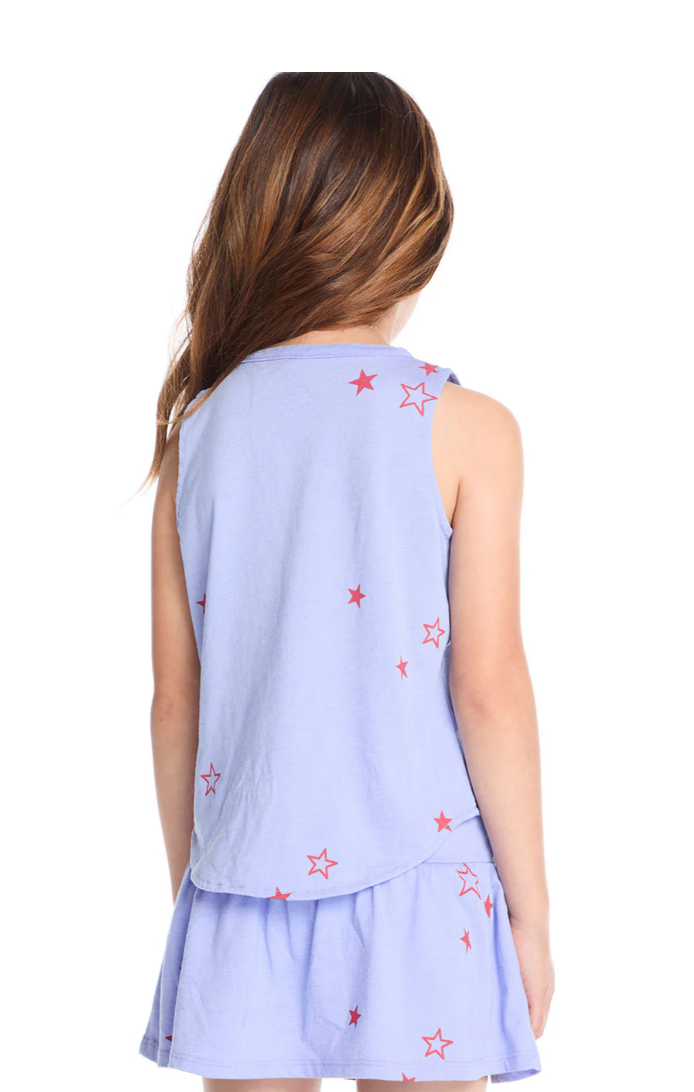 Tossed Stars Powder Blue Tank