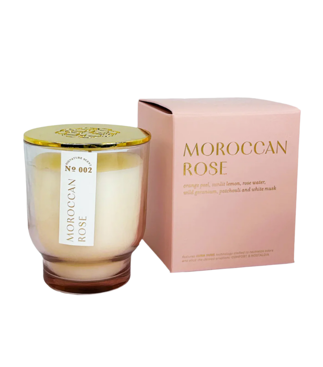 No.002 - Moroccan Rose (7oz) Maeve Glass Candle