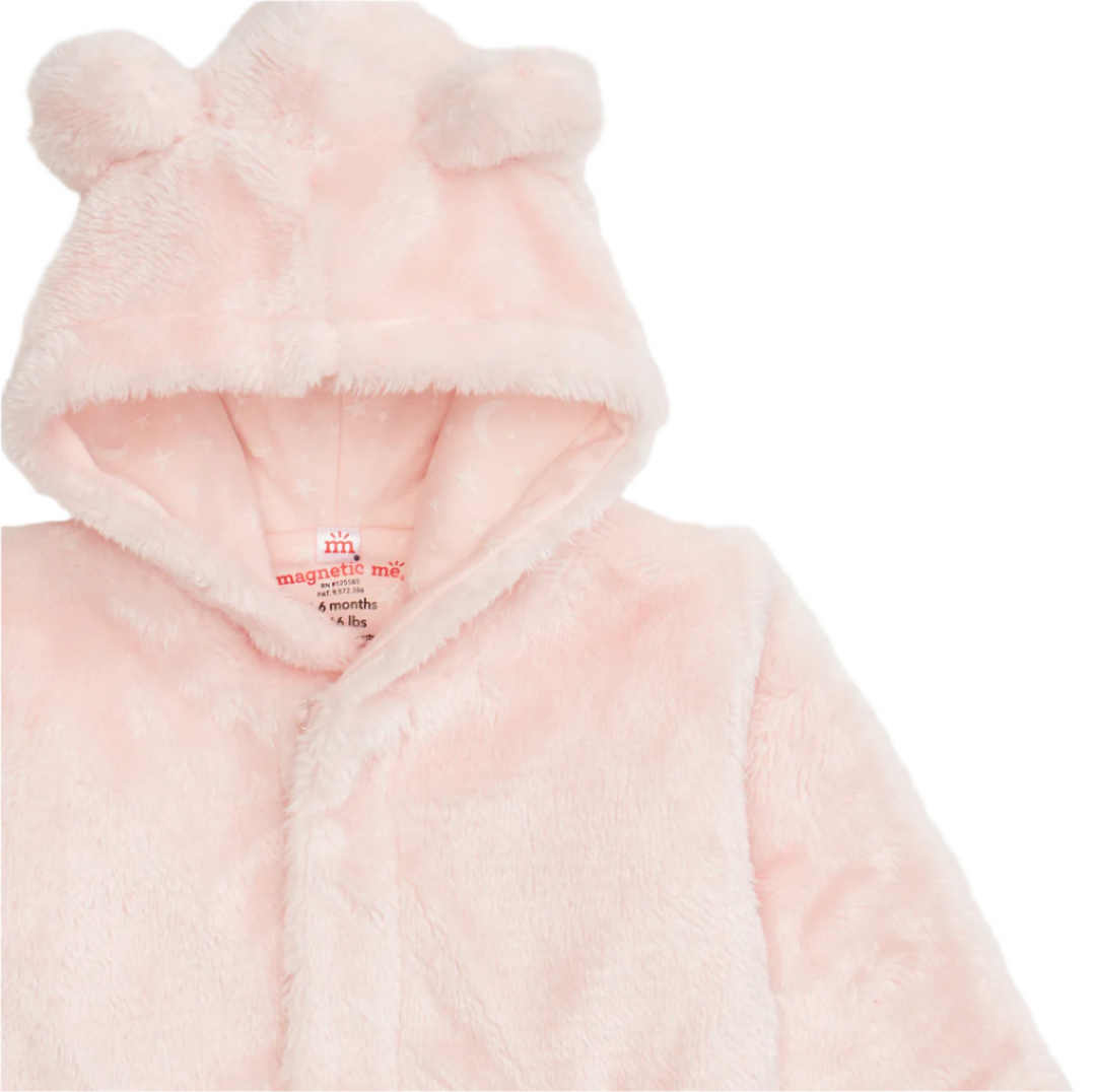Pink Blossom Minky Magnetic Bear Jacket