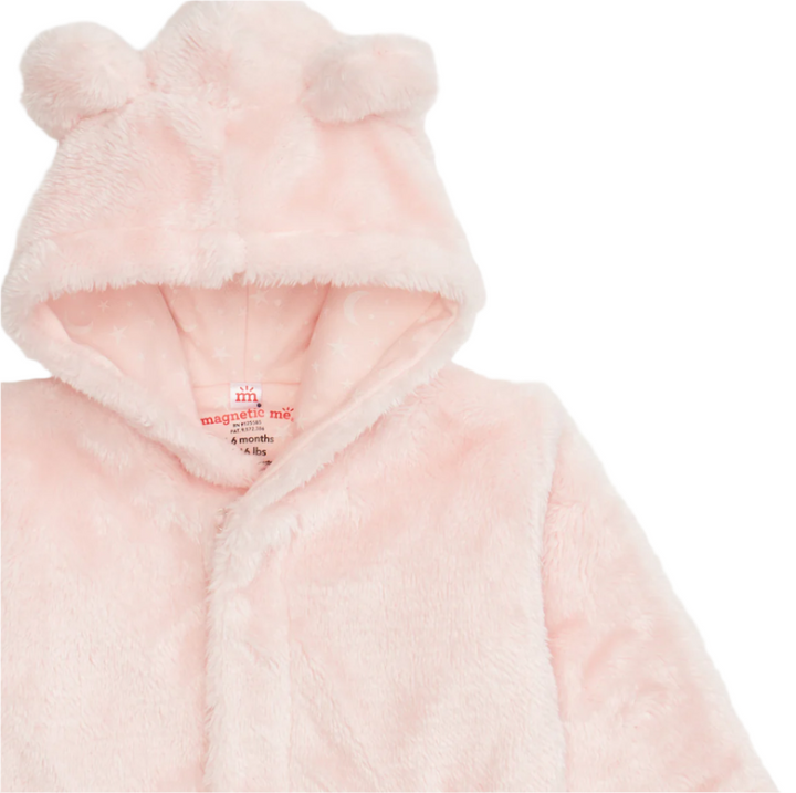 Pink Blossom Minky Magnetic Bear Jacket