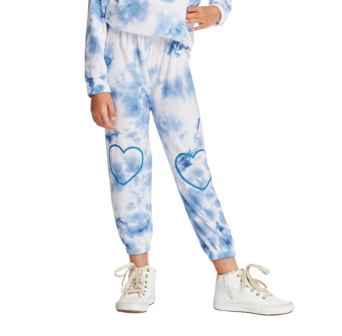 Denim Tie Dye Heart Sweats