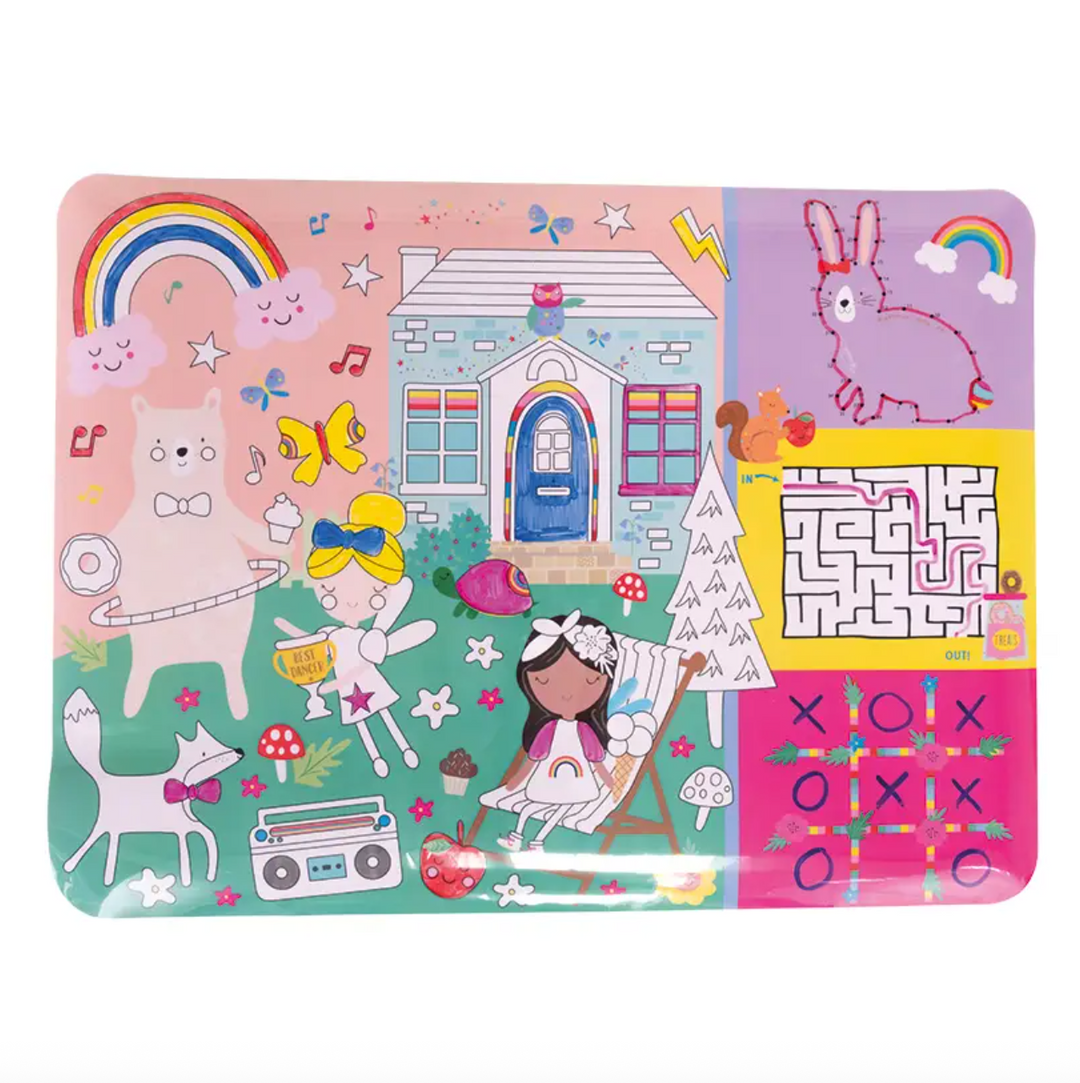 Rainbow Fairy Colouring Fun and Games Mat