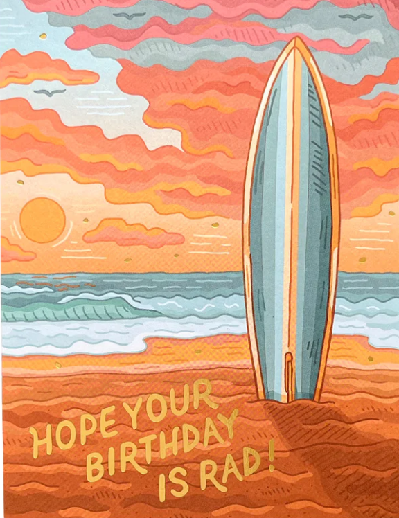 Rad Surf Birthday Card