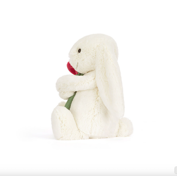 Cream Bunny with Rose