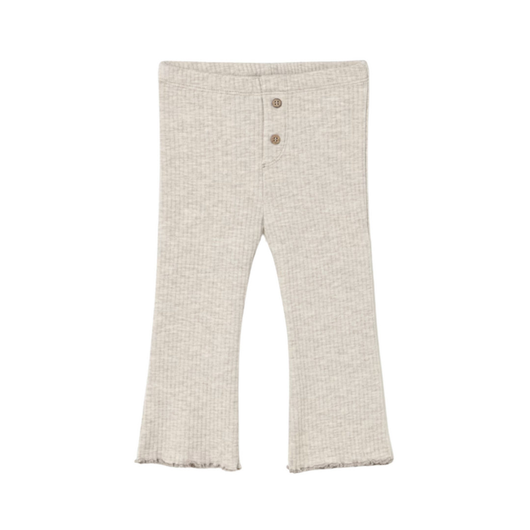 Beige Ribbed Flare Leggings