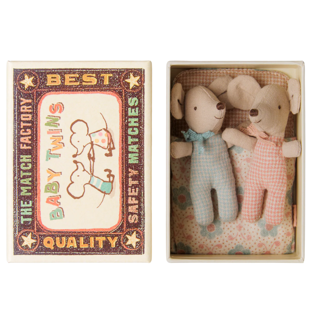 Twins, Baby Mice in Matchbox - Checker
