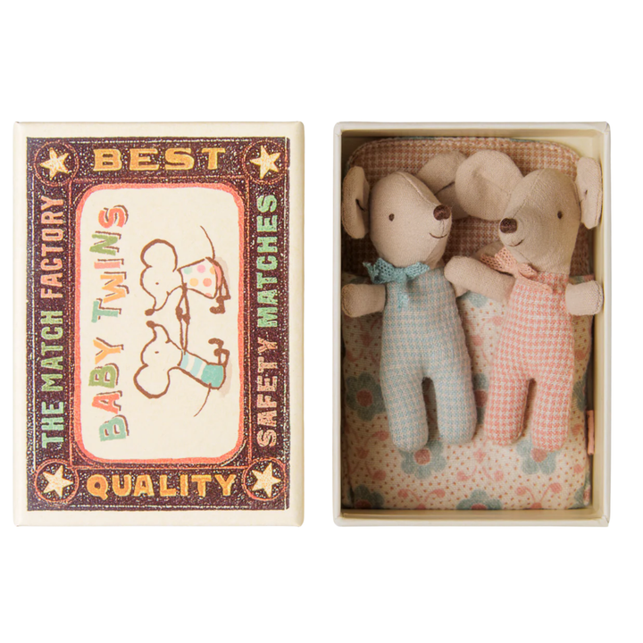 Twins, Baby Mice in Matchbox - Checker