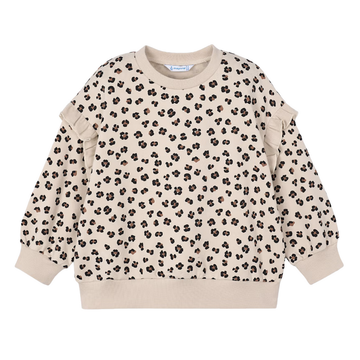 Cheetah Ruffle Sleeve Sweatshirt