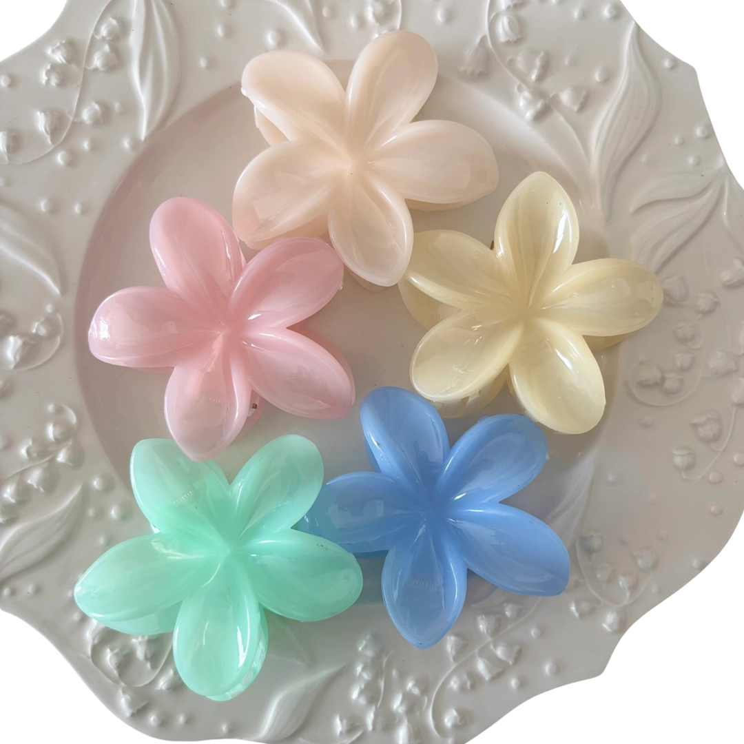 Pastel Plumeria Claw Clip