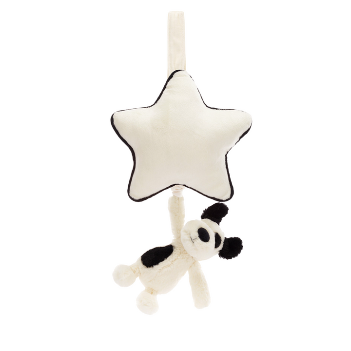 Bashful Black & Cream Puppy Musical Pull