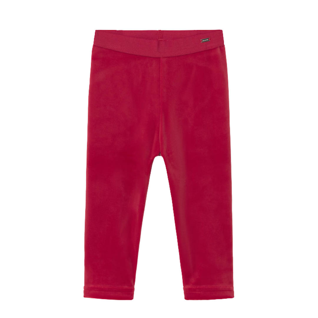 Basic Velvet Leggings - Red