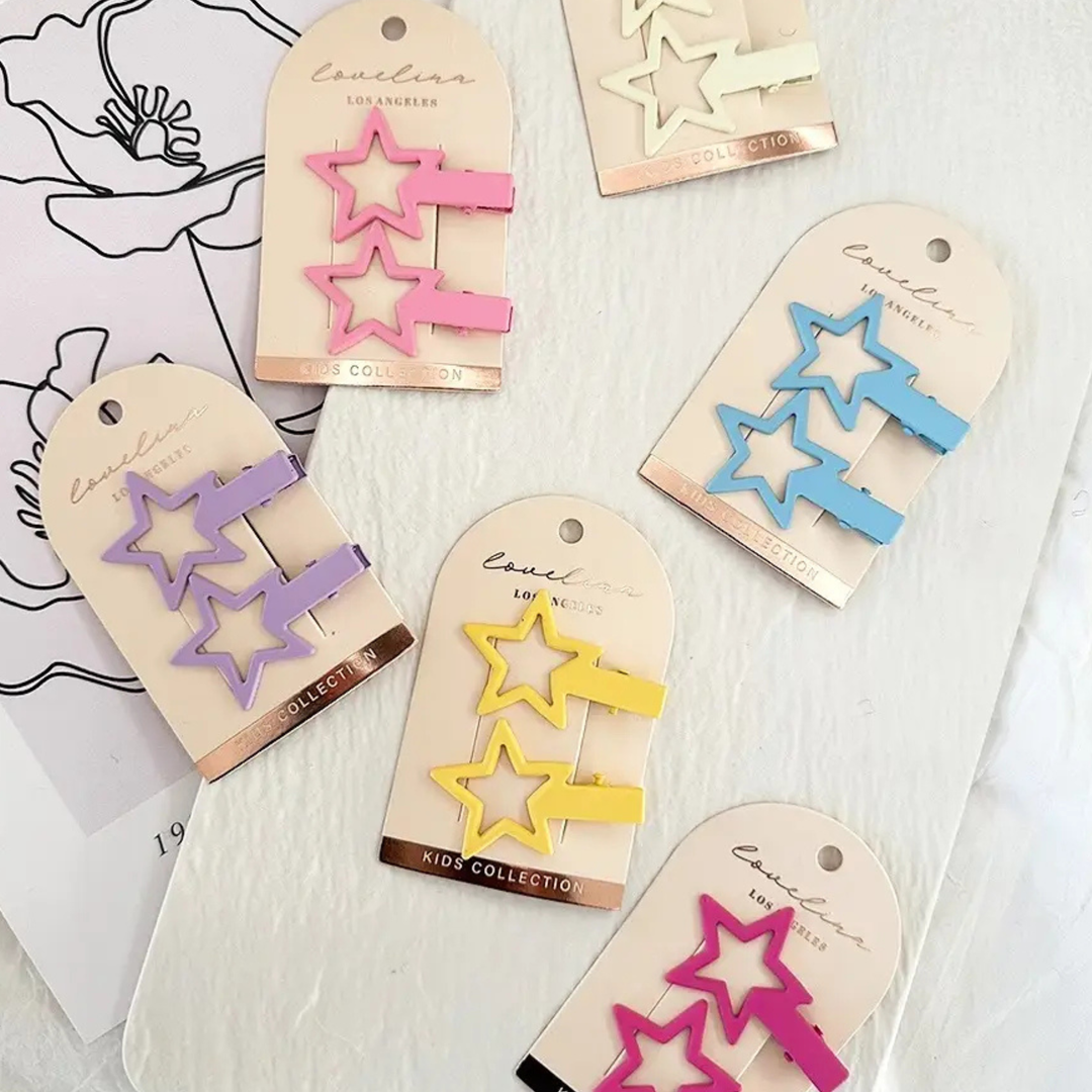 Matte Star Barrette Set