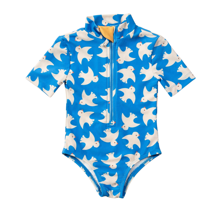 Short Sleeve Swimsuit - Diving and Splashing