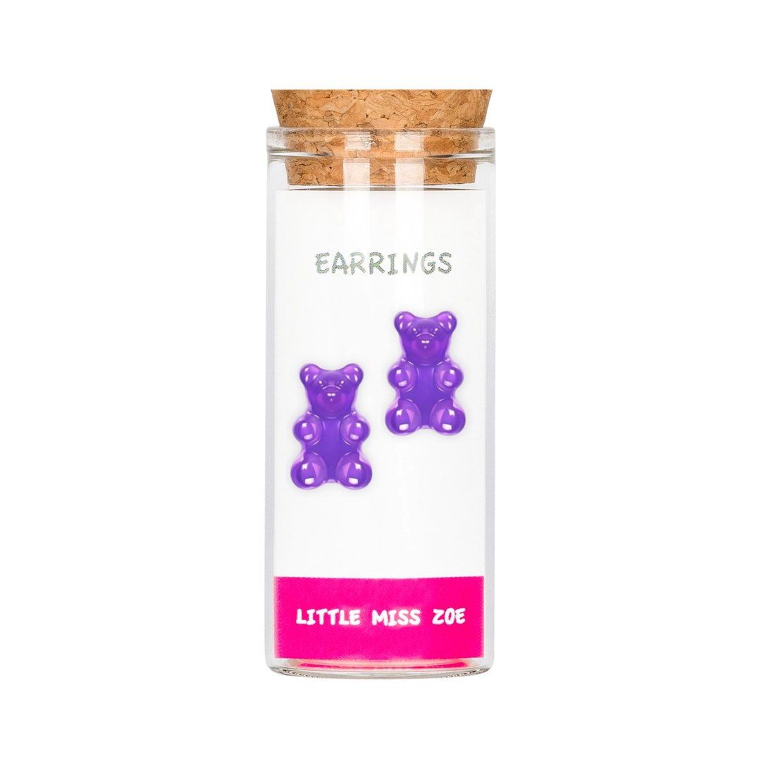 Yummy Bear Earrings - Purple
