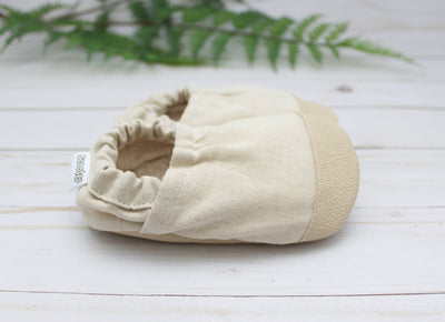 Tan Linen Baby Shoes