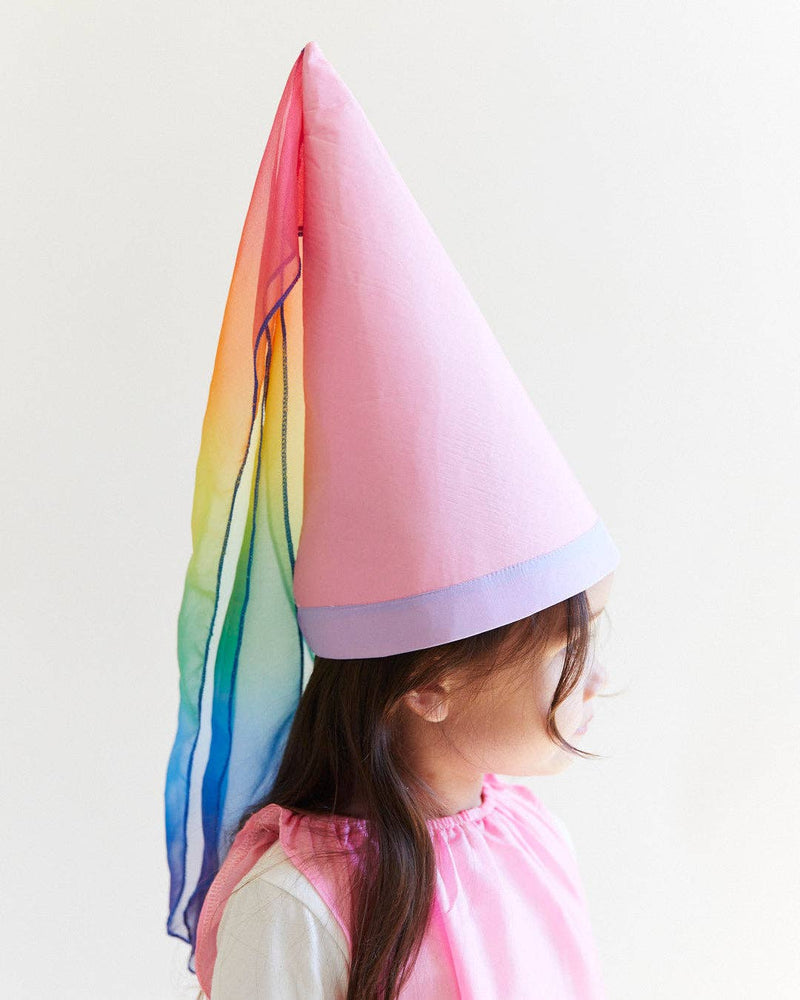 Silk Princess Hat - Pink/Rainbow