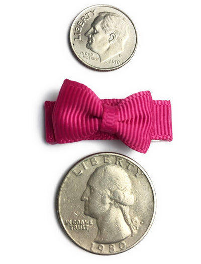 5 Tiny Tuxedo Bows on Snap Clips - Tranquility