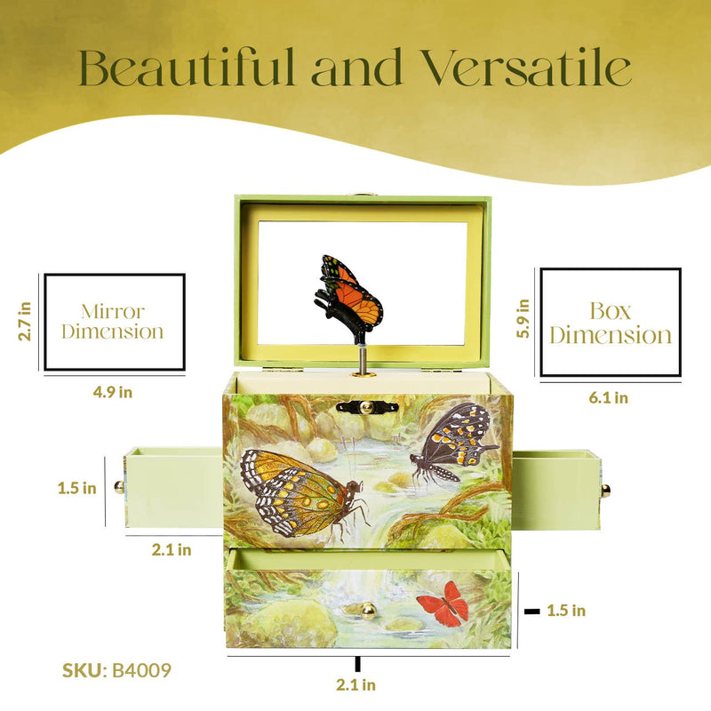 Monarchs Butterfly Musical Jewelry Box