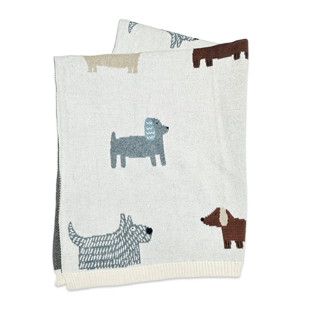 Puppies Organic Knit Baby Blanket