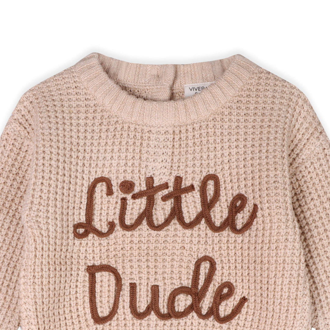 Little Dude Embroidered Sweater