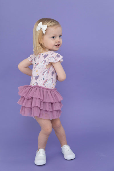 Baby Tutu Twirl Bodysuit - Rainbow Unicorn Summer