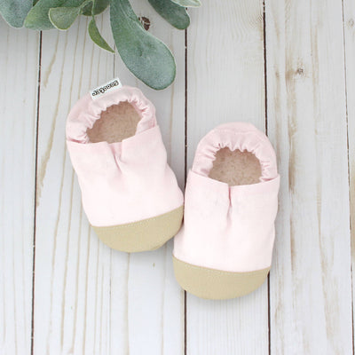 Powder Pink Linen Baby Shoes